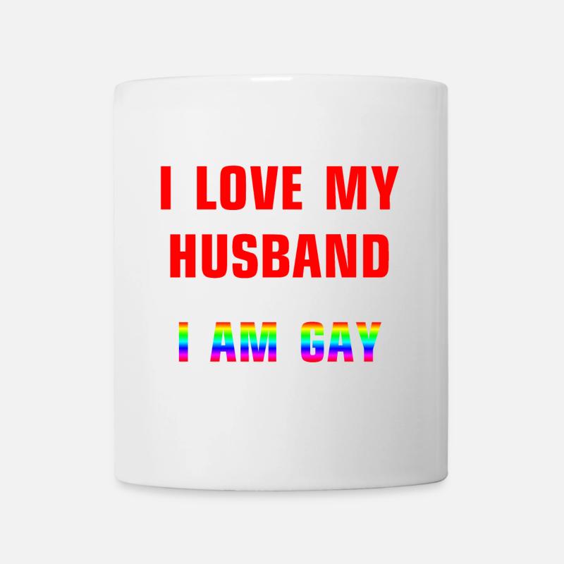 J’AIME MON MARI - JE SUIS GAY - Mug blanc - blanc