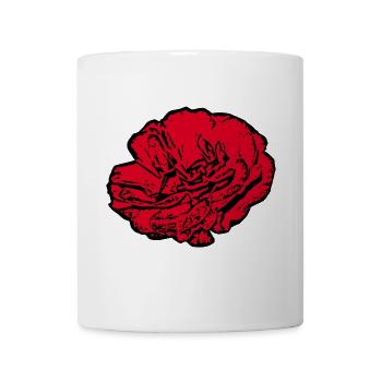 Blume rot rote Blüte Geschenk Muttertag - Tasse - Weiß - Vorne