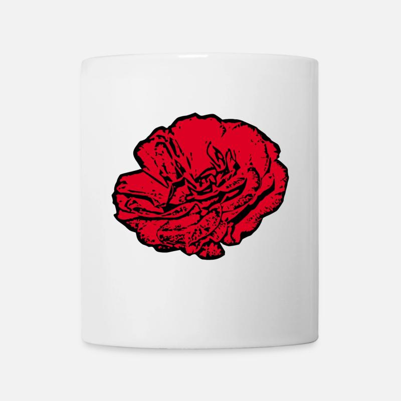 Blume rot rote Blüte Geschenk Muttertag - Tasse - Weiß