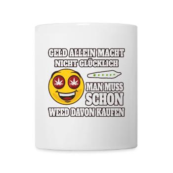 L’argent seul ne rend pas heureux... - Mug blanc - blanc - Devant
