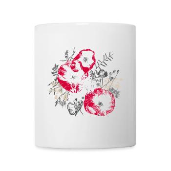 Mohnblumen Kornblumen Wildblumen - Tasse - Weiß - Vorne