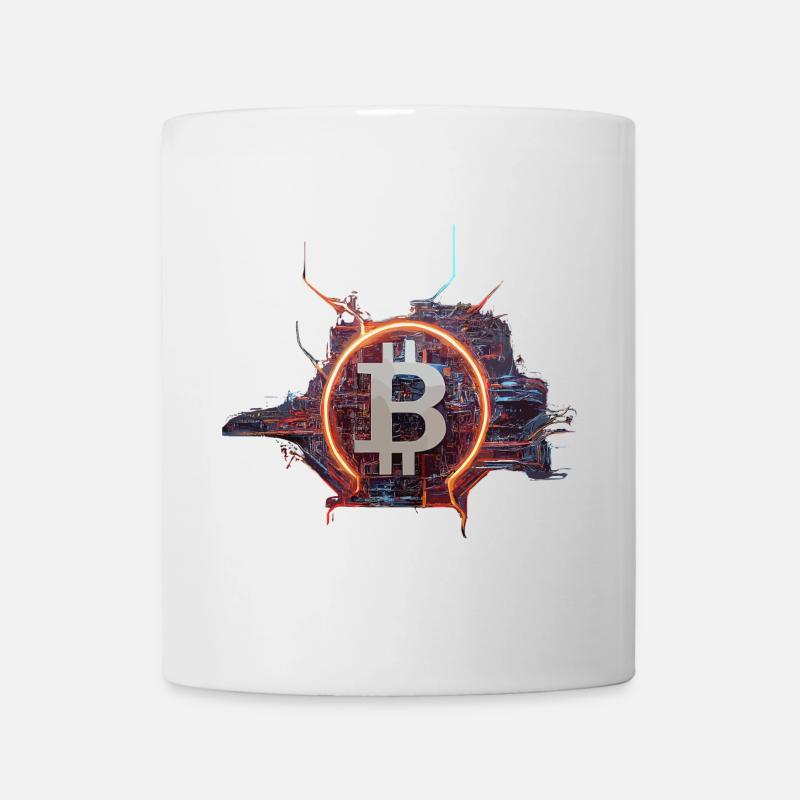 Cyber-Modern Bitcoin Design - Mug - white