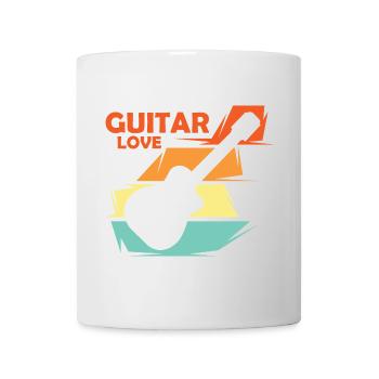Gitarre Liebe Musik Illustration vintage retro - Tasse - Weiß - Vorne
