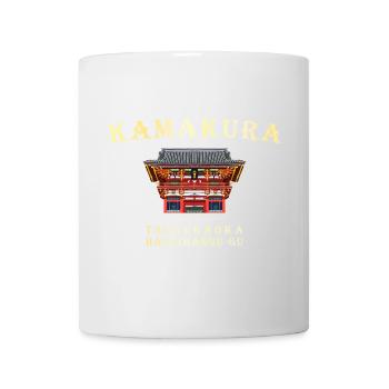 Japan, Stadt Kamakura, Shinto Schrein Zeichnung - Tasse - Weiß - Vorne