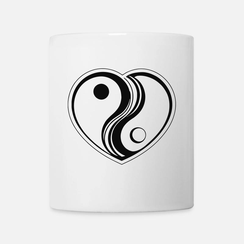 Herz als Yin Yang Zeichen - Tasse - Weiß