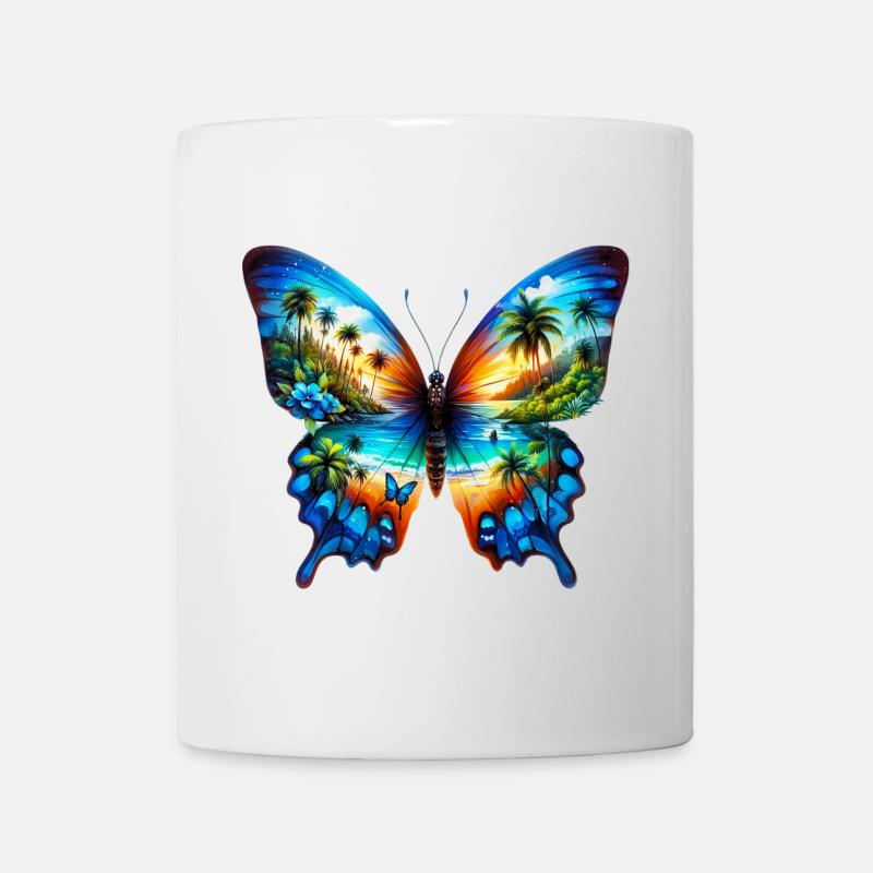 Schmetterling - Tasse - Weiß