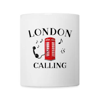London is calling, England, rote Telefonzelle - Tasse - Weiß - Vorne