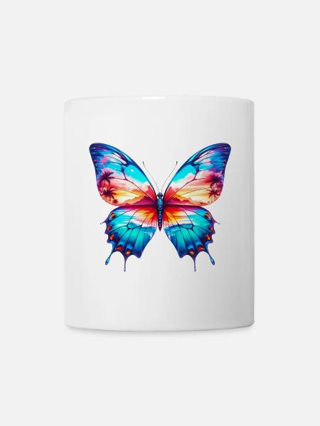 Schmetterling - Tasse - Weiß