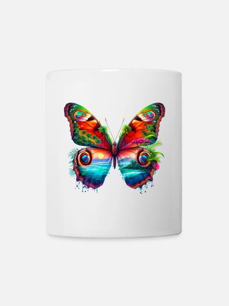 Schmetterling - Tasse - Weiß