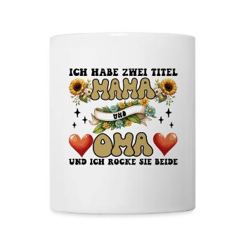 Mama und Oma Blumenherz - Tasse - Weiß - Vorne