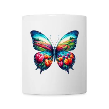 Schmetterlingsblumen Tulpen Tulpe Holland - Tasse - Weiß - Vorne