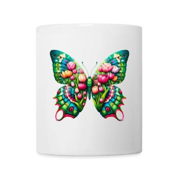 Schmetterlingsblumen Tulpen Tulpe Holland - Tasse - Weiß - Vorne