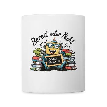 Einschulung erster Schultag kleiner Roboter - Tasse - Weiß - Vorne
