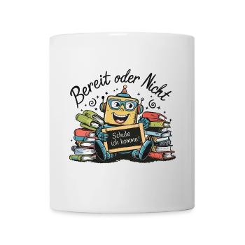 Einschulung erster Schultag kleiner Roboter - Tasse - Weiß - Vorne