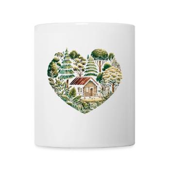 living close to nature with a tiny house in the forest - Mug - white - Front