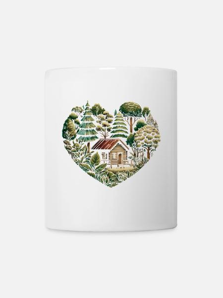 living close to nature with a tiny house in the forest - Mug - white