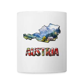 Aquarell Landkarte Österreich - Tasse - Weiß - Vorne