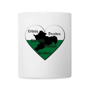 Sachsen Herz Dresden Leipzig Chemnitz Bautzen - Mug - white - Front
