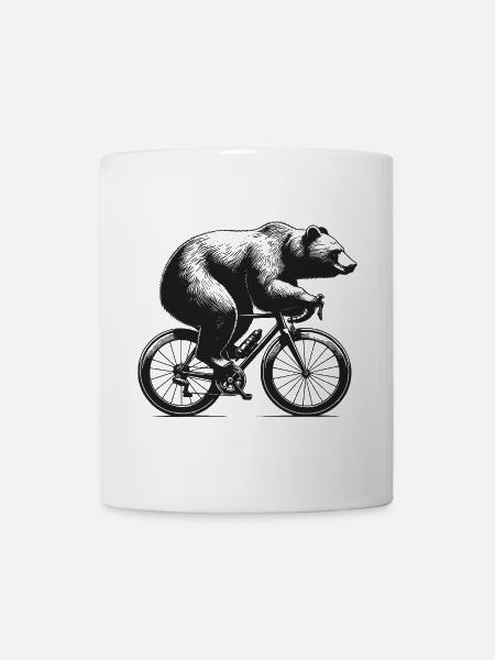 Radfahrender Bär - Tasse - Weiß