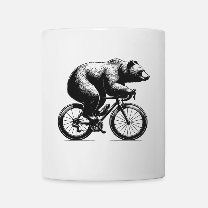 Radfahrender Bär - Tasse - Weiß