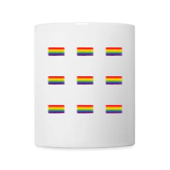RAINBOW FLAG Pinselstriche Design - Tasse - Weiß - Vorne