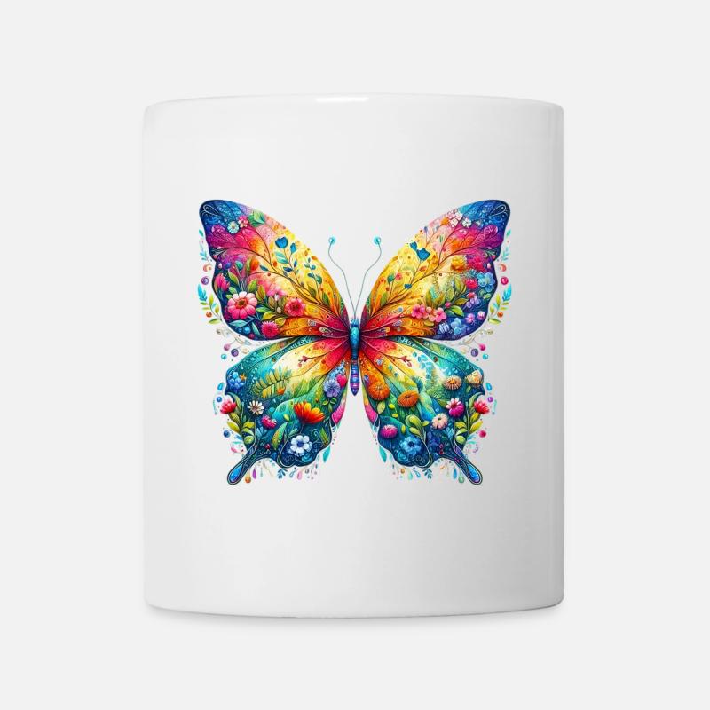 Schmetterling - Tasse - Weiß