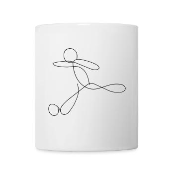 Fußball Line Art - Tasse - Weiß - Vorne