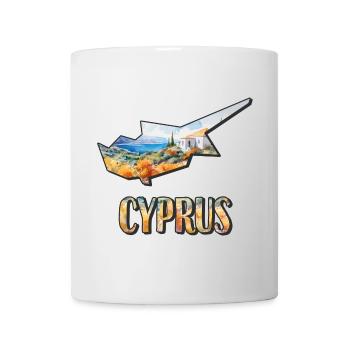 Aquarell Landkarte Zypern - Tasse - Weiß - Vorne