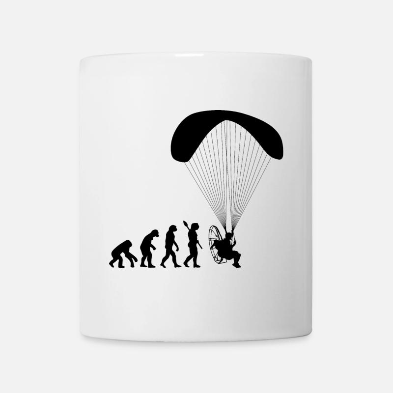 Paramotoring Human Evolution Funny - Mug - white