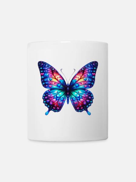 Coeur papillon Coeurs Coeurs Coeurs Coeurs - Mug blanc - blanc