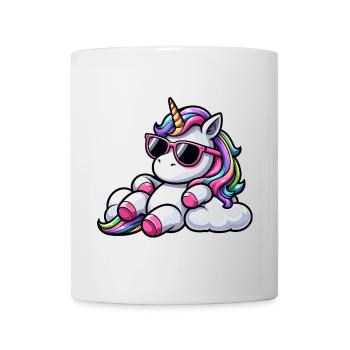 Cool Unicorn Sunglasses Chill Clouds Sky - Mug - white - Front