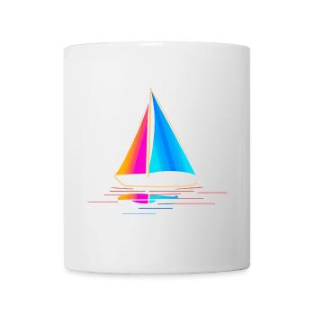 Vintage Segelboot Zeichnung - Tasse - Weiß - Vorne