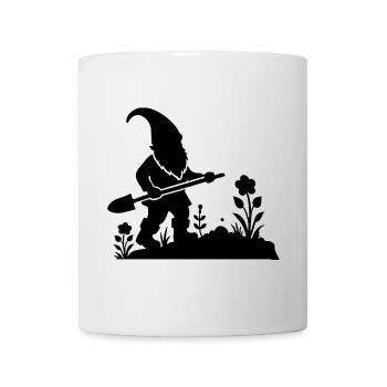 charmantes Silhouetten-Motiv eines Gartenzwergs - Tasse - Weiß - Vorne