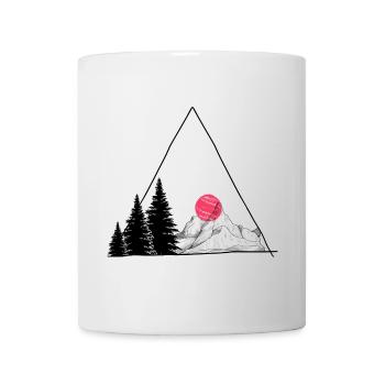 Neon Pink Kreis Blüte - Tasse - Weiß - Vorne