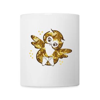 Funkelnde Eulenmädchen Illustration - Tasse - Weiß - Vorne