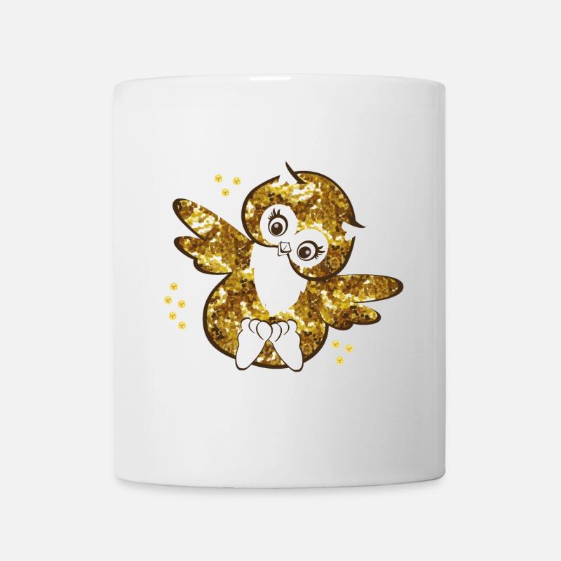 Funkelnde Eulenmädchen Illustration - Tasse - Weiß