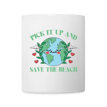 Badestrand & Meer plastikfrei gegen Verschmutzung - Tasse - Weiß - Vorne