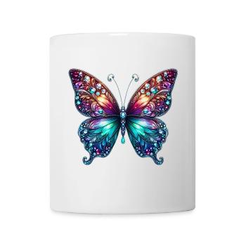 Butterfly Diamond Diamonds Crystals Crystal - Mug - white - Front