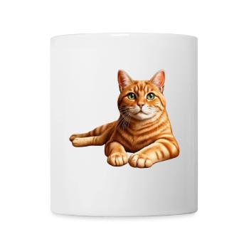 Realistic Orange Tabby Cat Portrait - Mug - white - Front