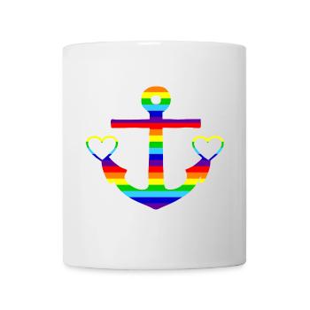 Anker Regenbogen bunt - Tasse - Weiß - Vorne