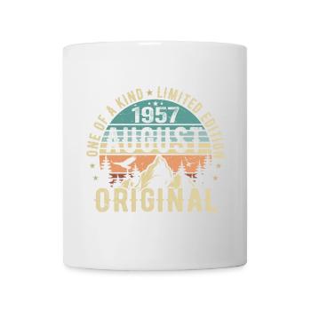 August 1957 - Geboren Im August 1957 - Geburtstags - Tasse - Weiß - Vorne