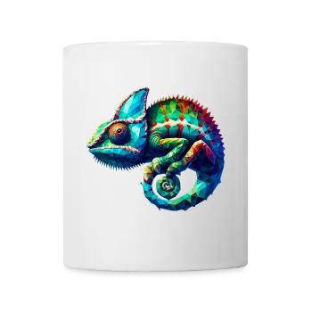 Caméléon polygonal - Mug blanc - blanc - Devant