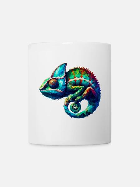 Polygonales Chamäleon - Tasse - Weiß