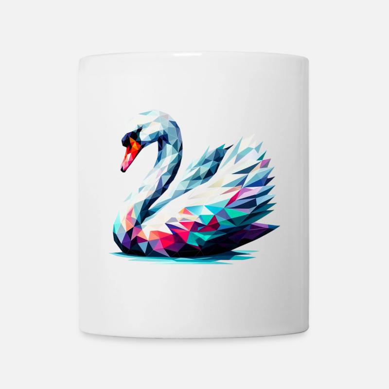 Polygonaler Schwan - Tasse - Weiß