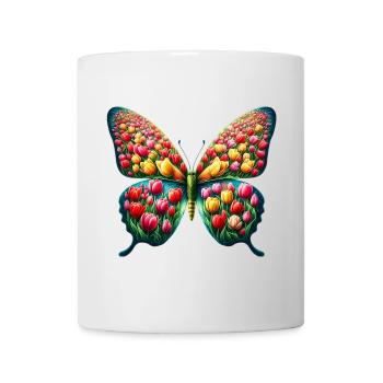 Schmetterling Tulpen Tulpe Holland - Tasse - Weiß - Vorne