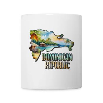 Aquarell Landkarte Dominikanische Republik - Tasse - Weiß - Vorne