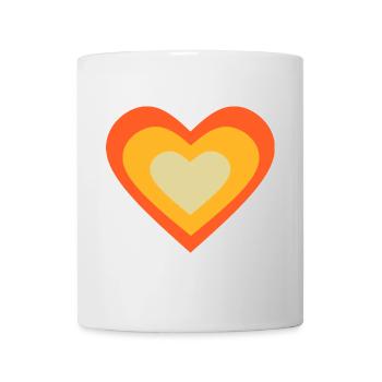 orange heart orange heart pattern retro 70s - Mug - white - Front
