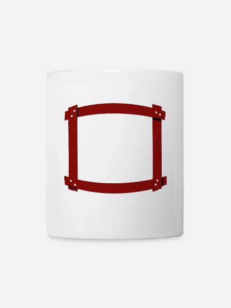 Holzrahmen gewölbt - Tasse - Weiß