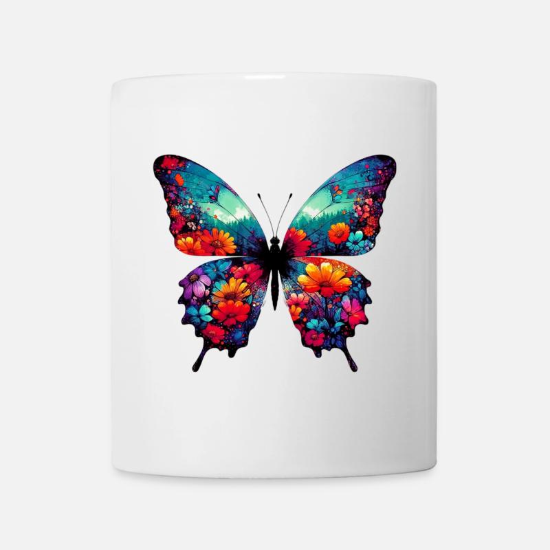Schmetterling - Tasse - Weiß