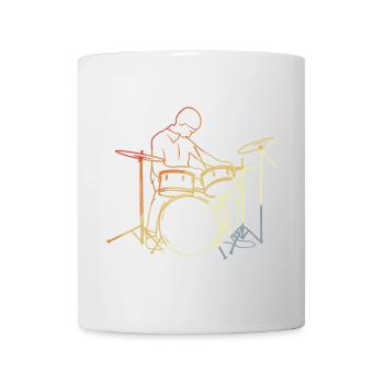 Schlagzeuger Vintage Look - Tasse - Weiß - Vorne